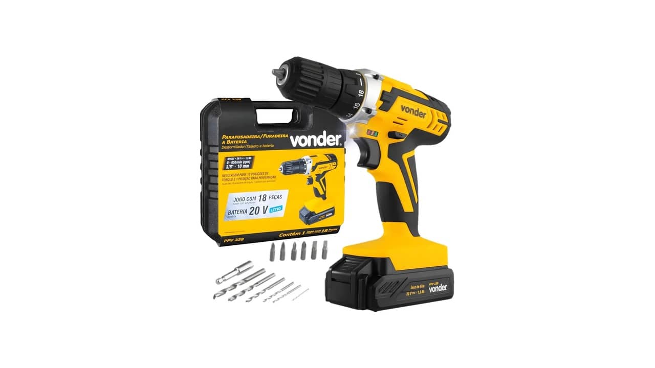 Melhor Parafusadeira Vonder: 10 Modelos com Impacto e Bateria 20V